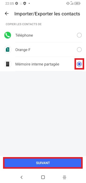 Importer des contacts depuis un fichier .VCF